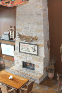 fireplace at the wildwood lodge